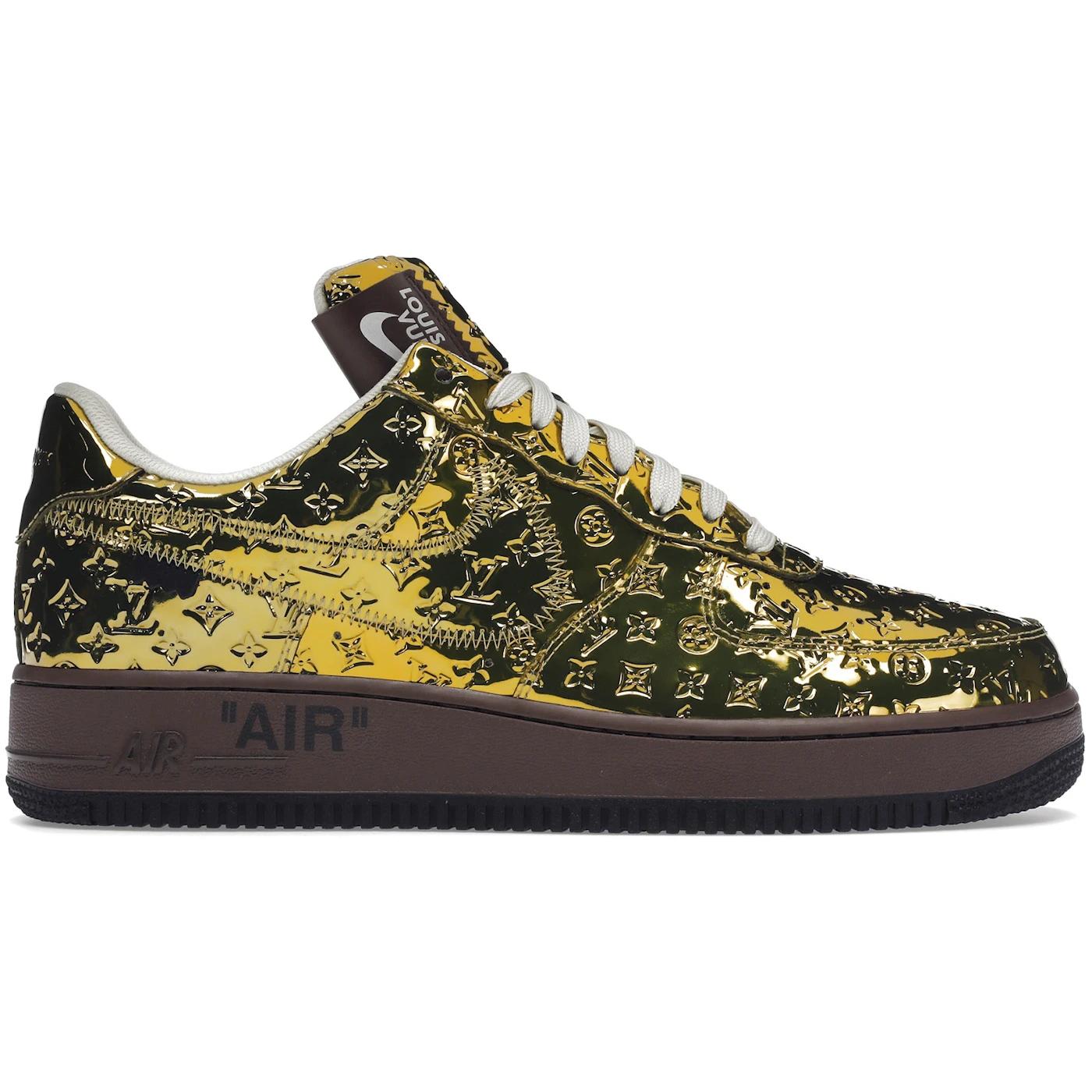 Louis Vuitton Nike Air Force 1 Low By Virgil Abloh Metallic Gold 2 Louis Vuitton Nike Air Force 1 Low By Virgil Abloh Metallic Gold 1 2