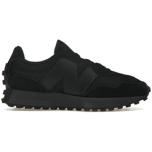 New Balance 327 Black White Tongue Logo