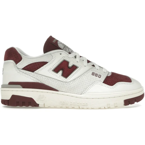 New Balance 550 Sea Salt Classic Crimson
