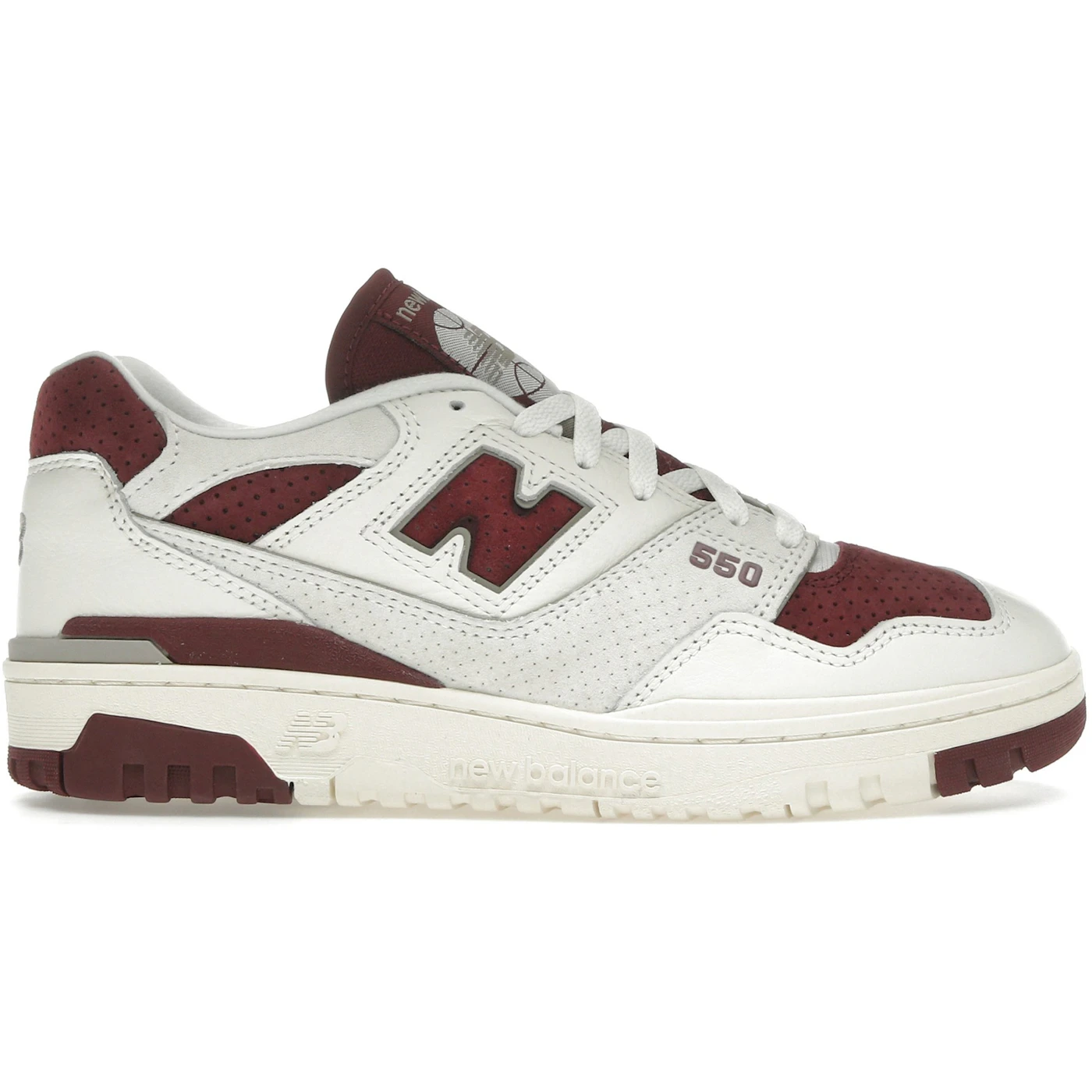 New Balance 550 Sea Salt Classic Crimson 1 New Balance 550 Sea Salt Classic Crimson