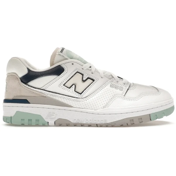 New Balance 550 White Winter Fog Navy