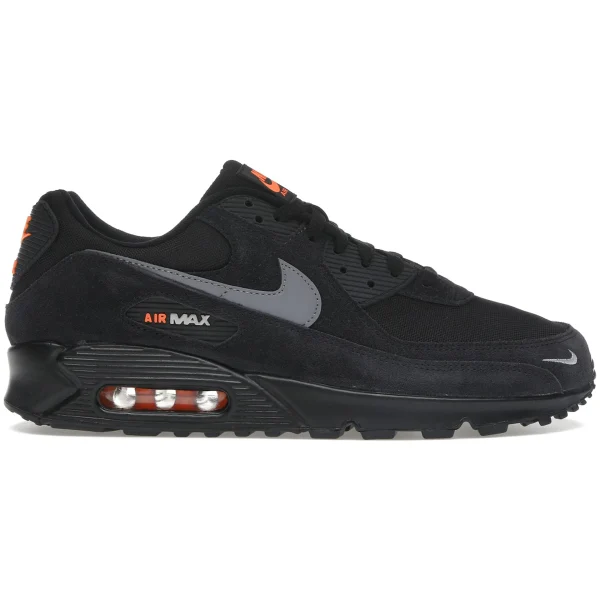 Nike Air Max 90 Black Metallic Cool Grey Orange