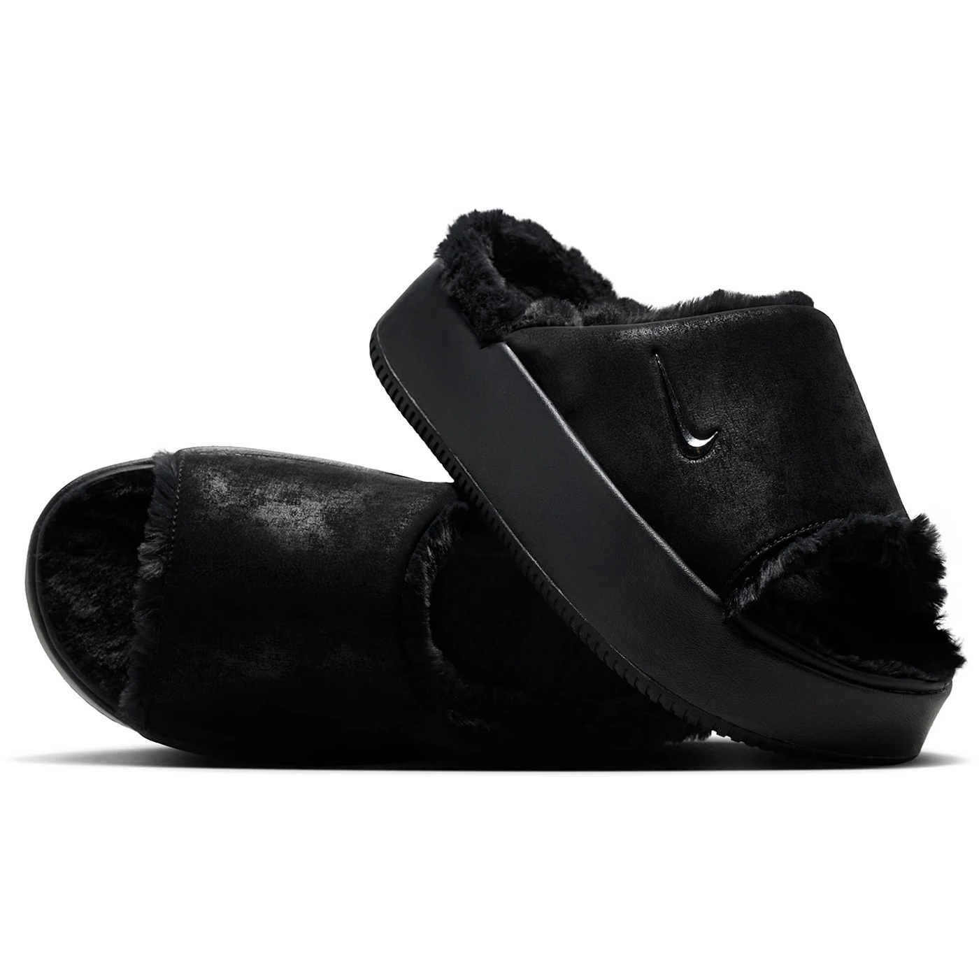 Nike Calm Elevation Fur Black (Womens) 2 Nike Calm Elevation Fur Black Womens 1 2