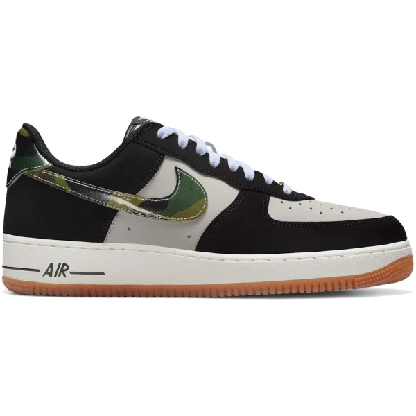Nike Air Force 1 Low &rsquo;07 LV8 Black Patent Camo Swoosh