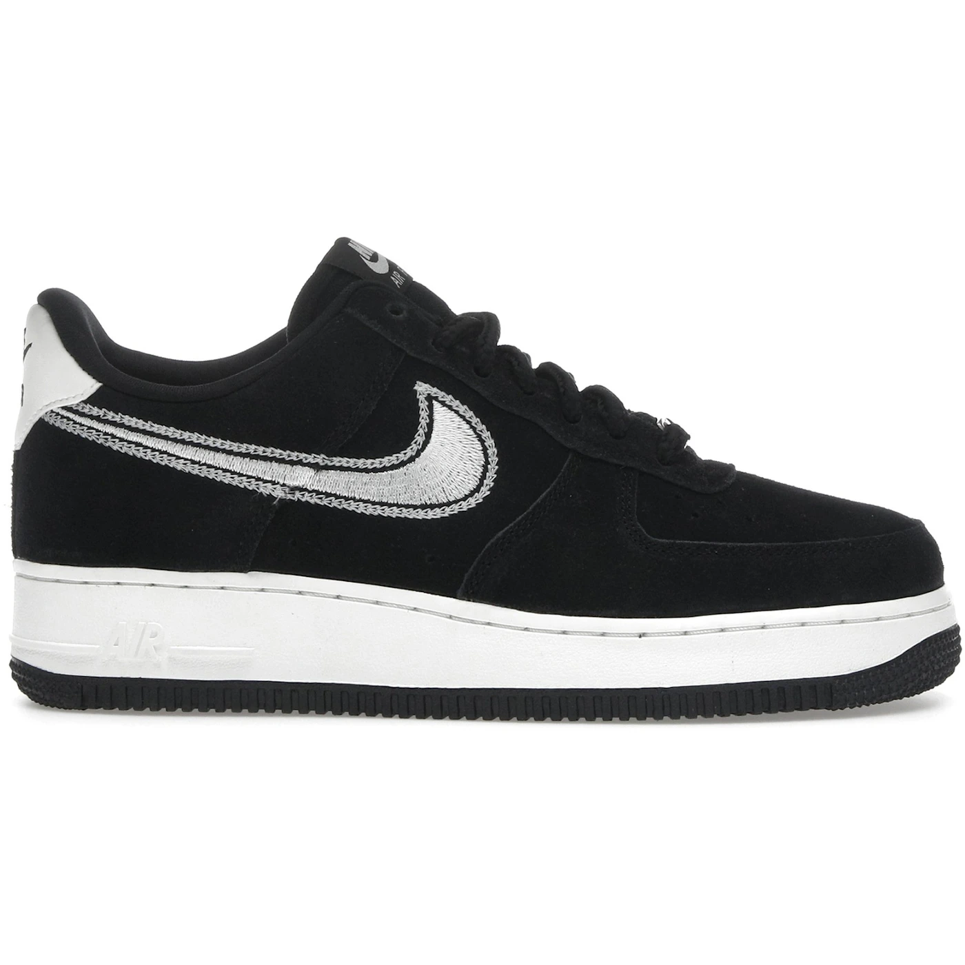 Nike Air Force 1 Low '07 LV8 Black Sail Embroidered Swoosh