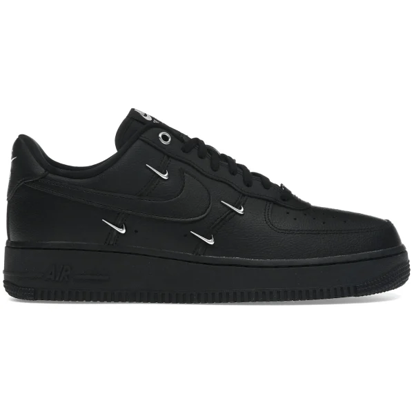 Nike Air Force 1 Low &rsquo;07 LX Black Silver Mini Swoosh (Women&rsquo;s)