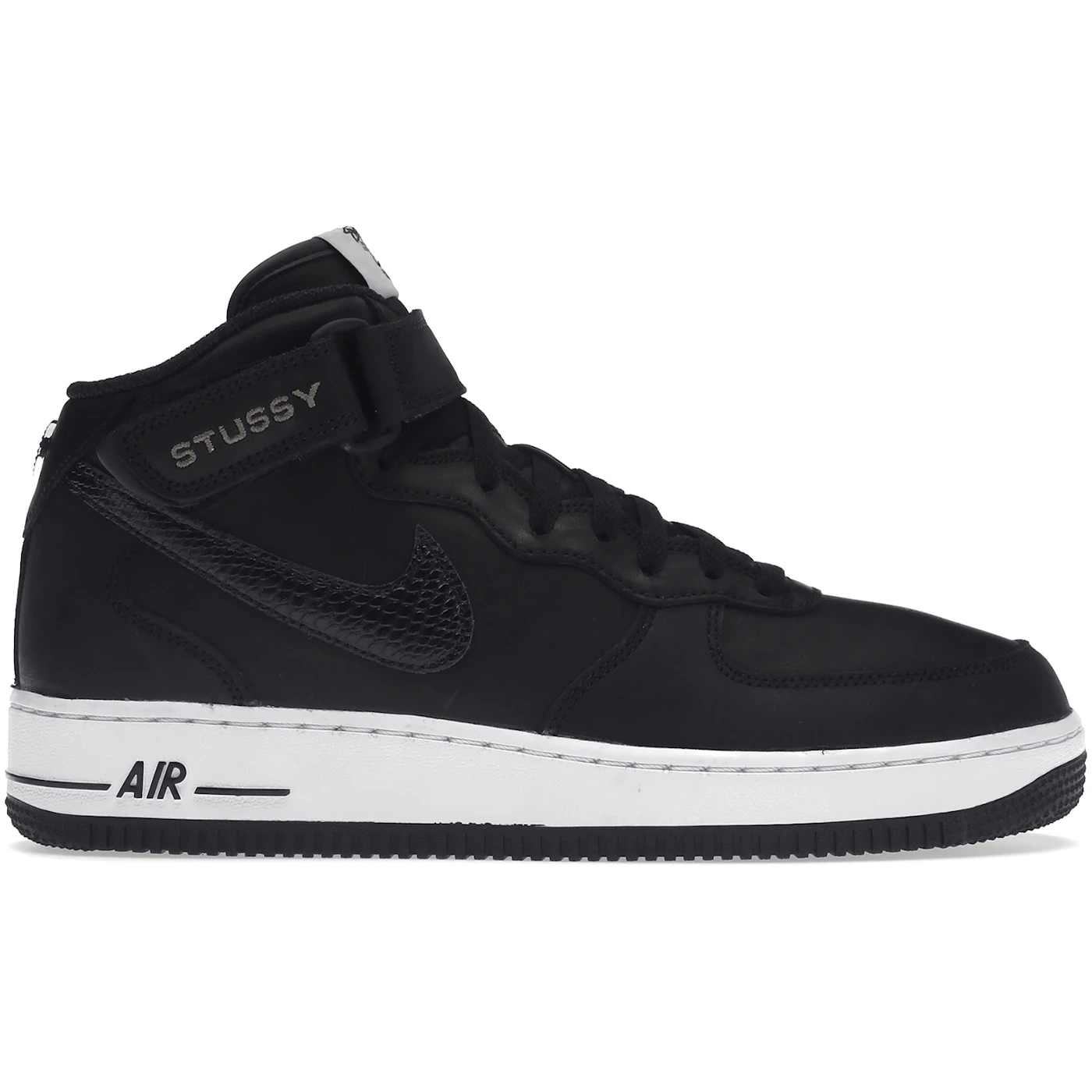 Nike Air Force 1 Mid Stussy Black White 2 Nike Air Force 1 Mid Stussy Black White