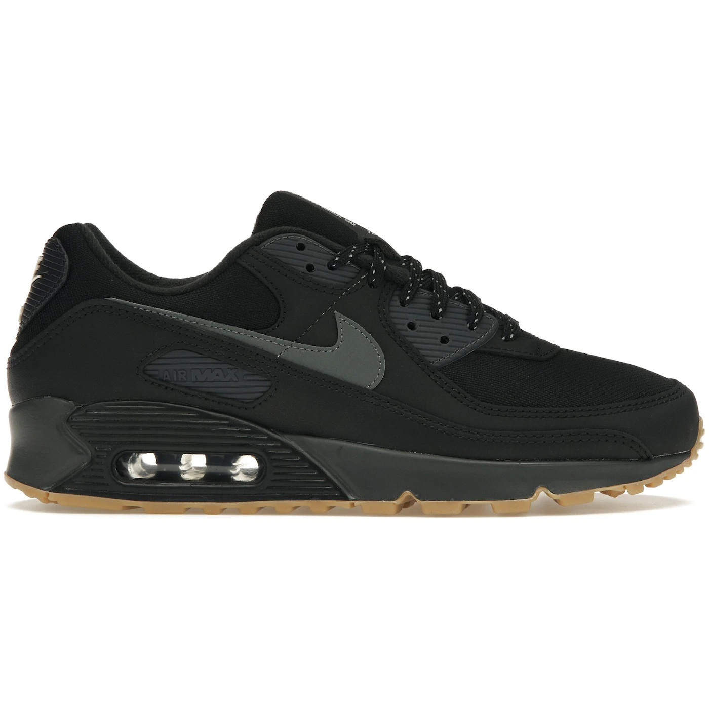 Nike Air Max 90 Black Smoke Grey Gum Reflective 2 Nike Air Max 90 Black Smoke Grey Gum Reflective