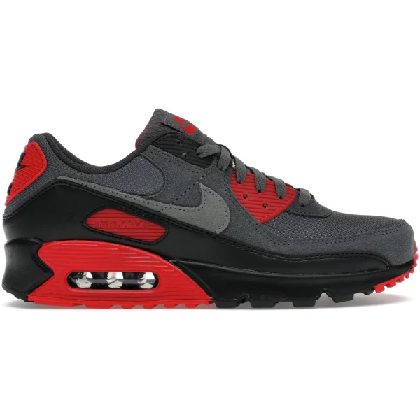 Nike Air Max 90 Smoke Grey Fire Red