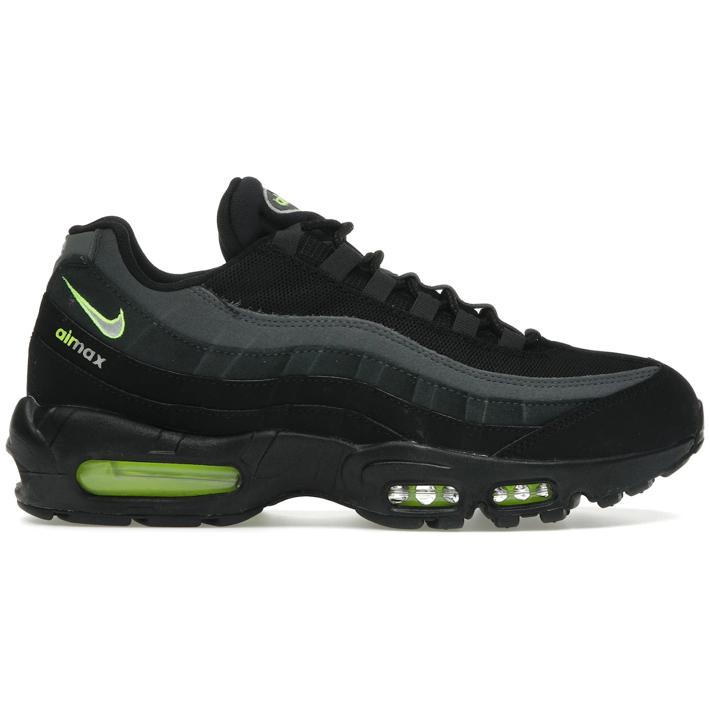 Nike Air Max 95 Retro Logo Black Grey Volt 2 Nike Air Max 95 Retro Logo Black Grey Volt