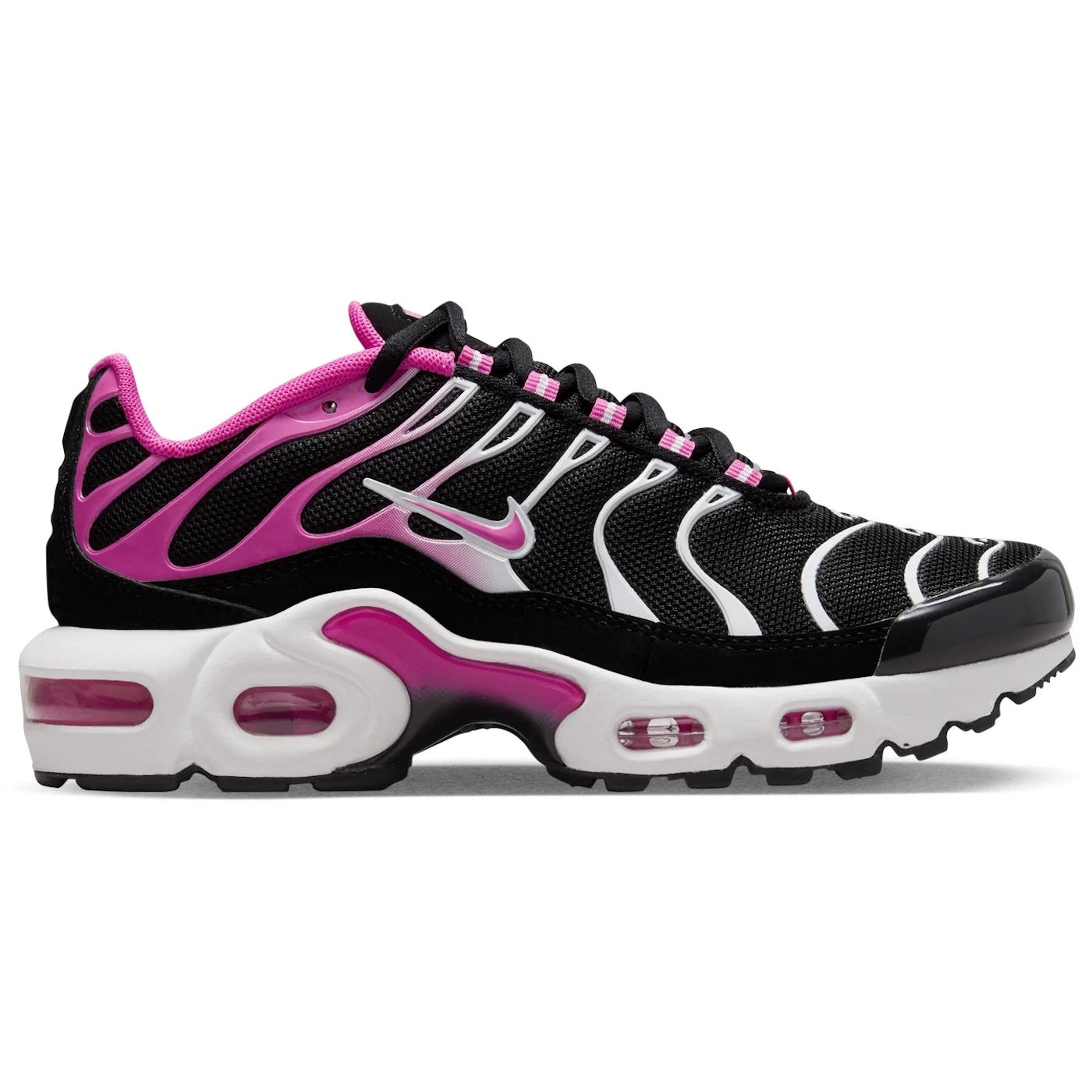 Nike Air Max Plus Black White Laser Fuchsia (GS) 1 Nike Air Max Plus Black White Laser Fuchsia GS 1 2