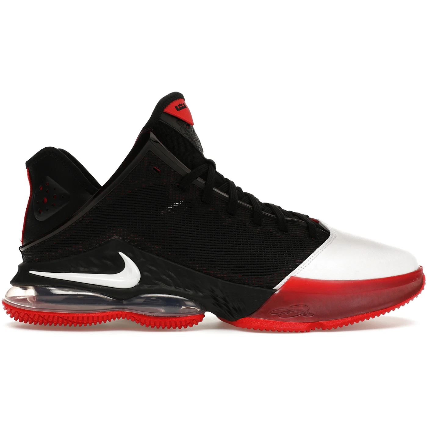 Nike LeBron 19 Low Black White University Red 2 Nike LeBron 19 Low Black White University Red