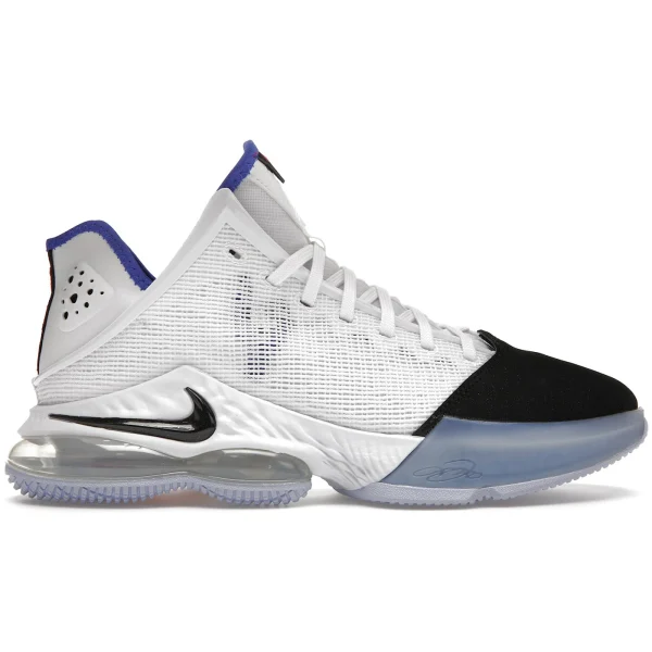 Nike LeBron 19 Low White Medium Blue Siren Red Black