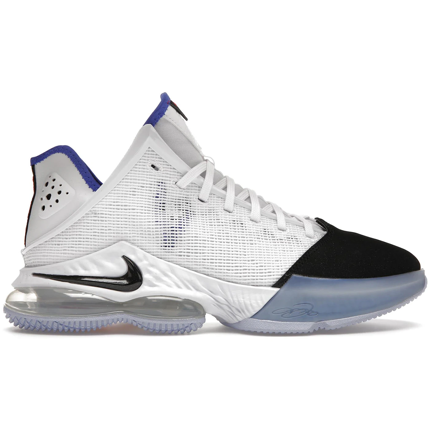 Nike LeBron 19 Low White Medium Blue Siren Red Black 1 Nike LeBron 19 Low White Medium Blue Siren Red Black