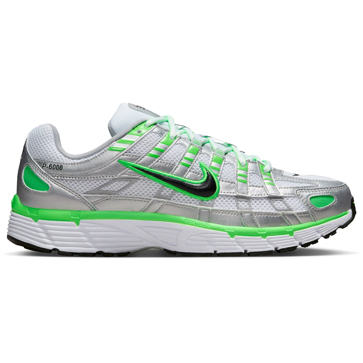 Nike P 6000 SE Metallic Silver White Green Strike 1 2