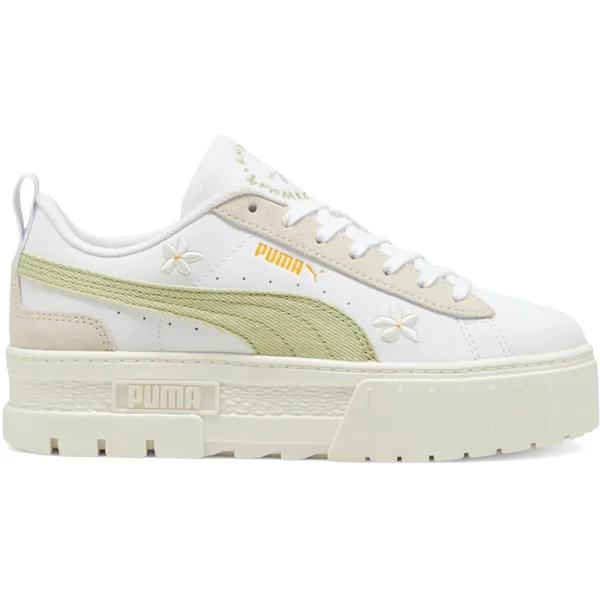 Puma Mayze Floral Embroidery White Pistachio Green (Women’s)