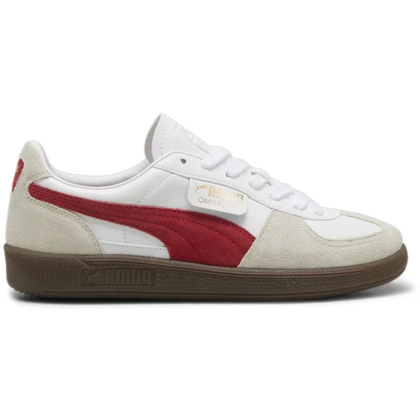 Puma Palermo Leather Puma White Vapor Gray Club Red