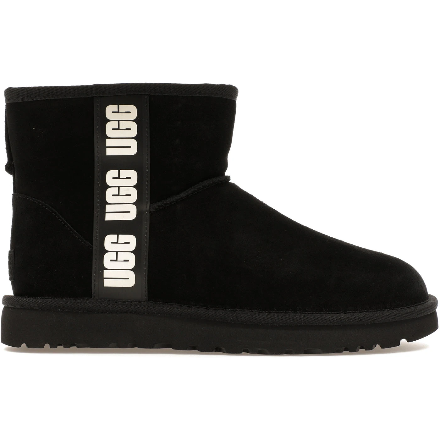 UGG Classic Mini Side Logo Boot Black White (Women's)