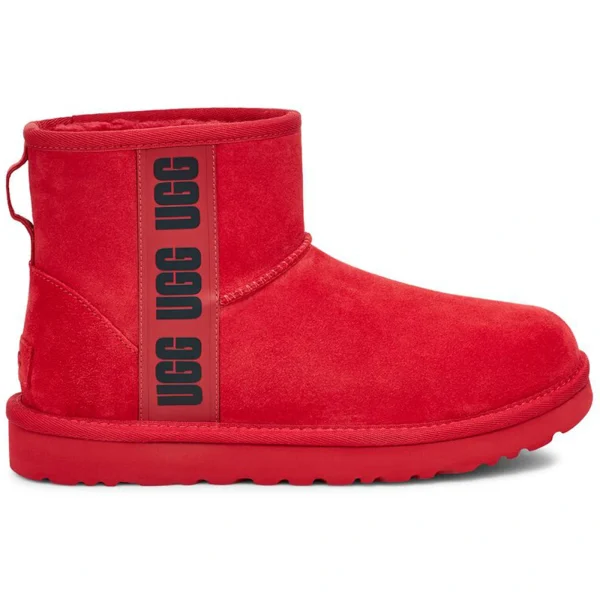 UGG Classic Mini Side Logo Boot Samba Red Black (Women&rsquo;s)