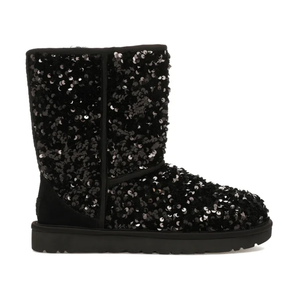UGG Classic Short Chunky Sequin Boot Black (Women&rsquo;s)