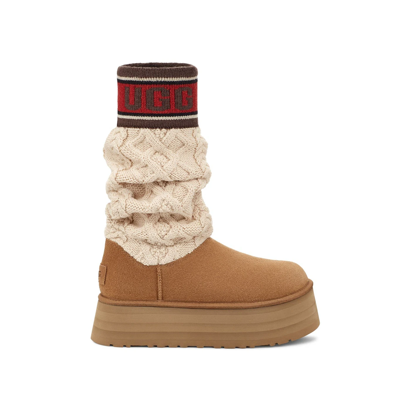 UGG Classic Sweater Letter Boot Chestnut (Women's)