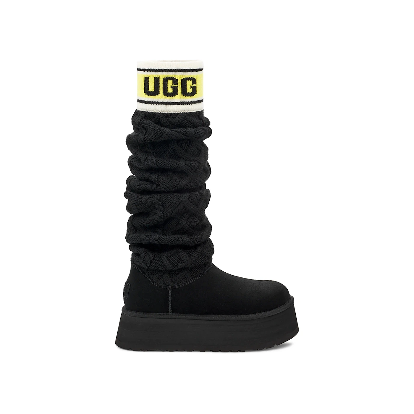 UGG Classic Sweater Letter Tall Boot Black (Women's)