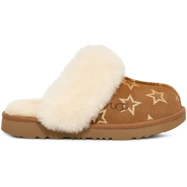 UGG Cozy II Iridescent Stars Slipper Chestnut Gold Iridescent (Kids)