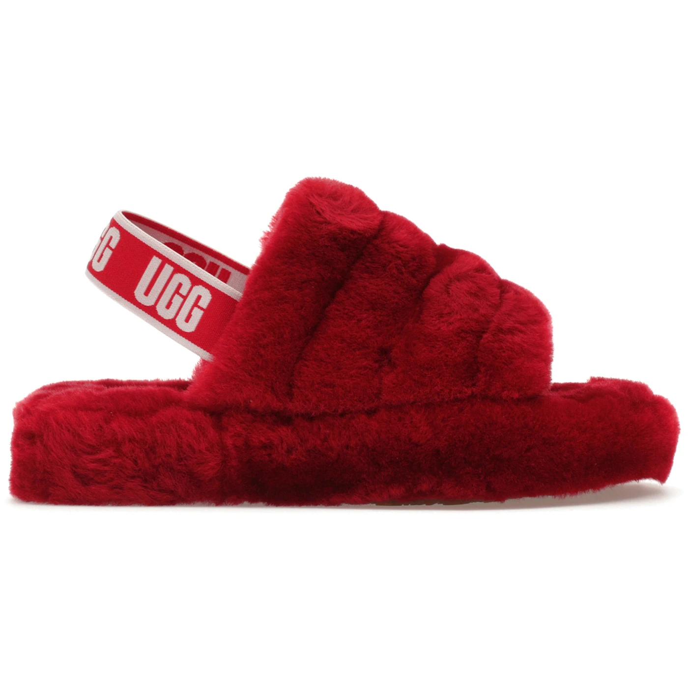 UGG Fluff Yeah Slide Ribbon Red Kids 1 3