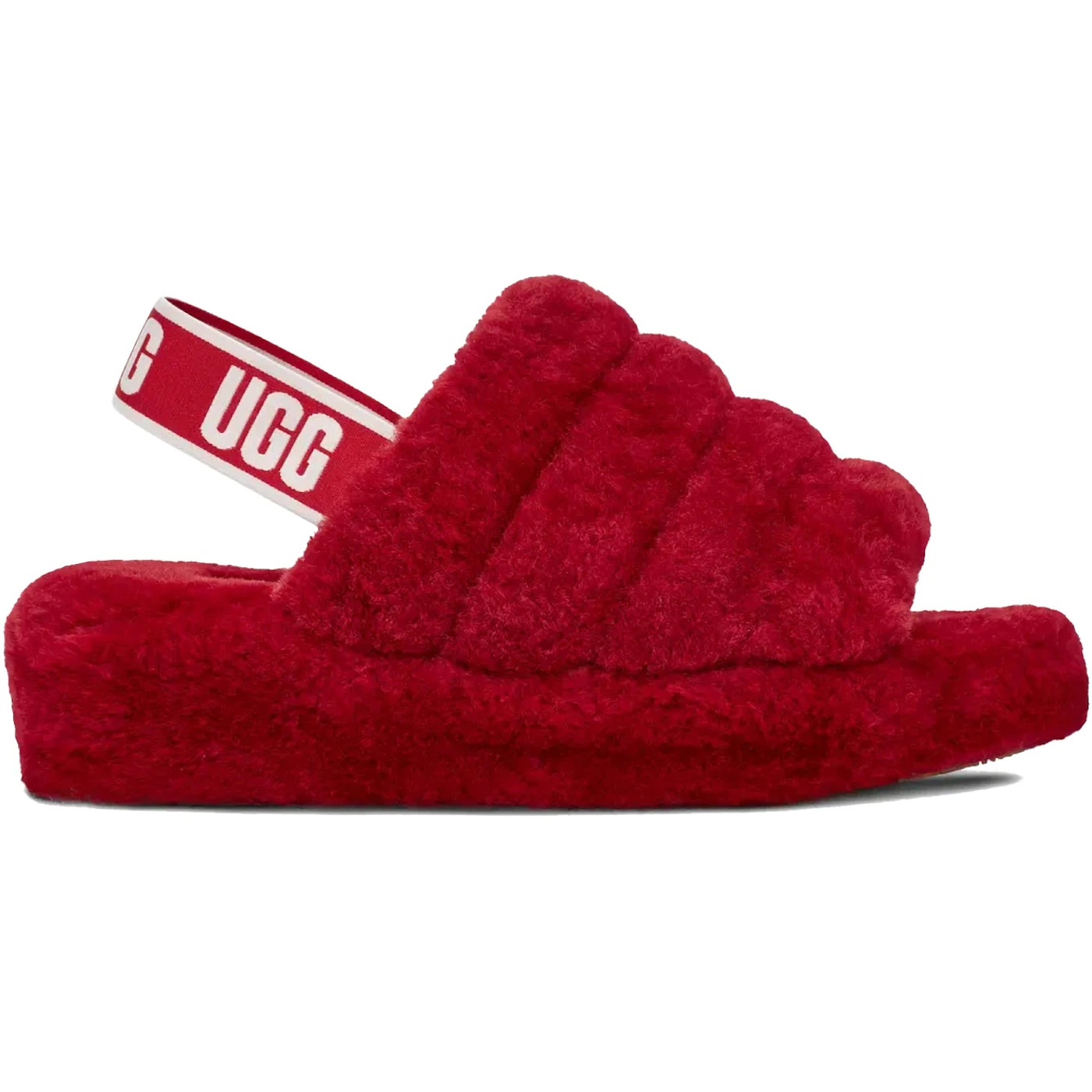 UGG Fluff Yeah Slide Samba Red Womens 1 3