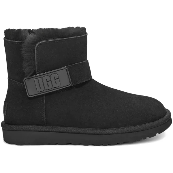 UGG Mini Bailey Graphic Logo Strap Boot Black (Women&rsquo;s)