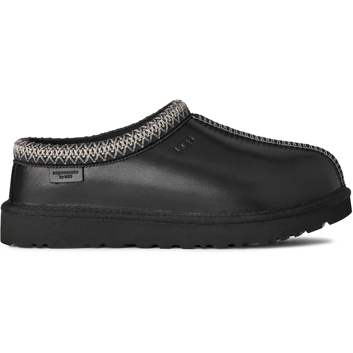 UGG Tasman LTHR Regen Slipper Black Womens 1 2