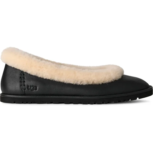 UGG Zora Leather Ballet Flat Black (Women&rsquo;s)