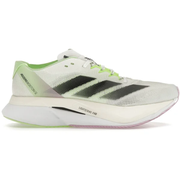 adidas Adizero Boston 12 Cloud White Core Black Green Spark