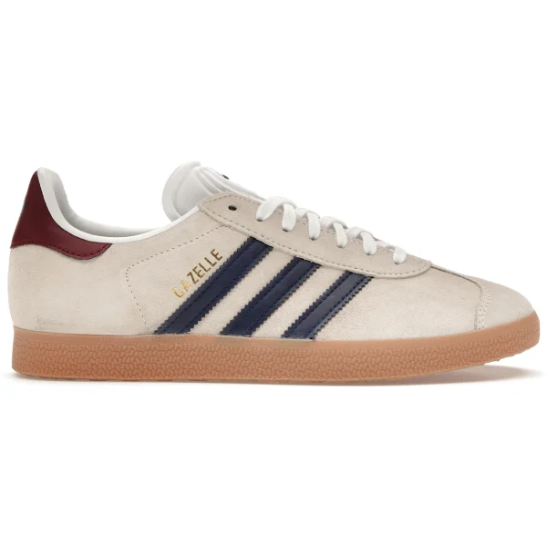 adidas Gazelle Beige Dark Blue Collegiate Burgundy