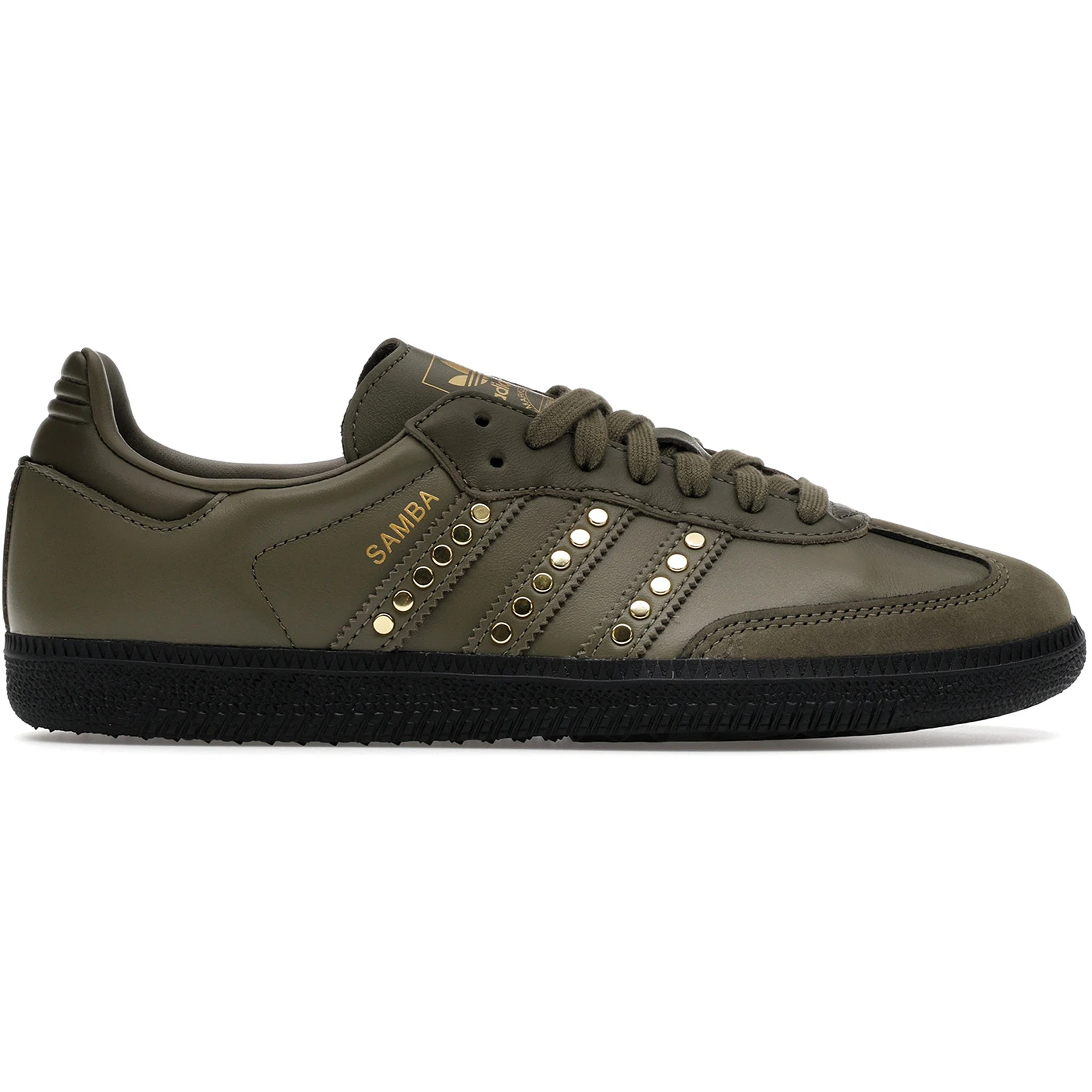adidas Samba OG Studded Stripes Dark Khaki Black (Womens) 1 adidas Samba OG Studded Stripes Dark Khaki Black Womens 1 3