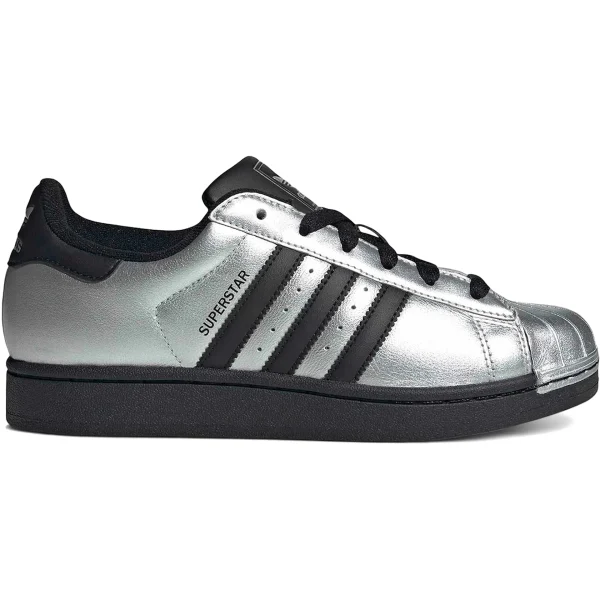 adidas Superstar II Silver Metallic Black (Womens)