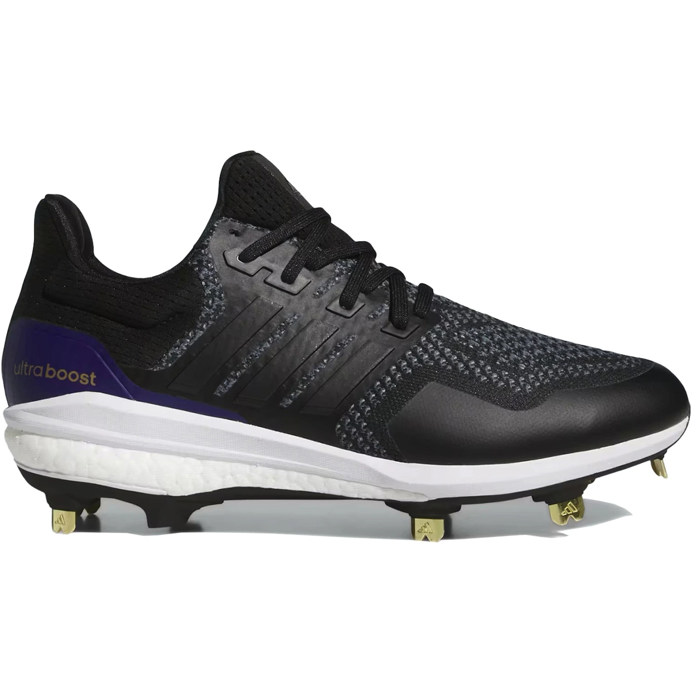 adidas Ultra Boost 10 DNA Dugout Cleats OG Black Gold Purple 1 4