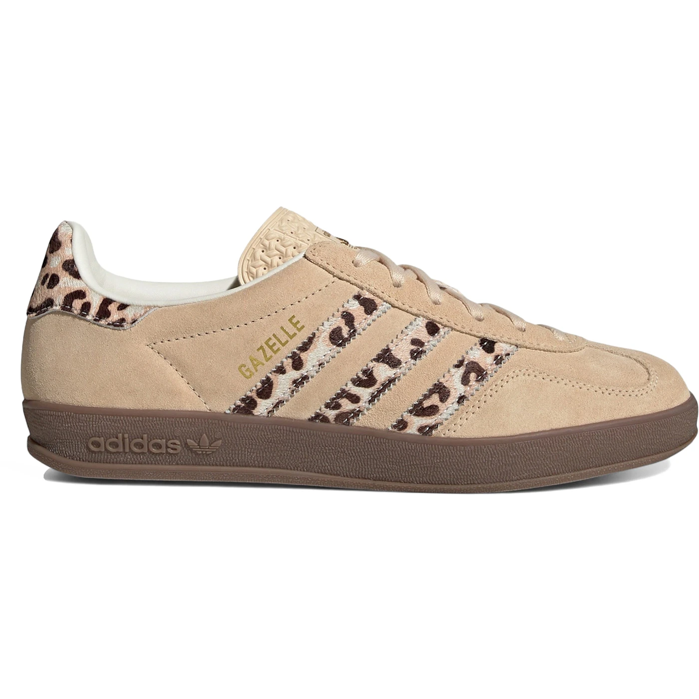 adidas Gazelle Indoor Leopard Crystal Sand Womens 1 2