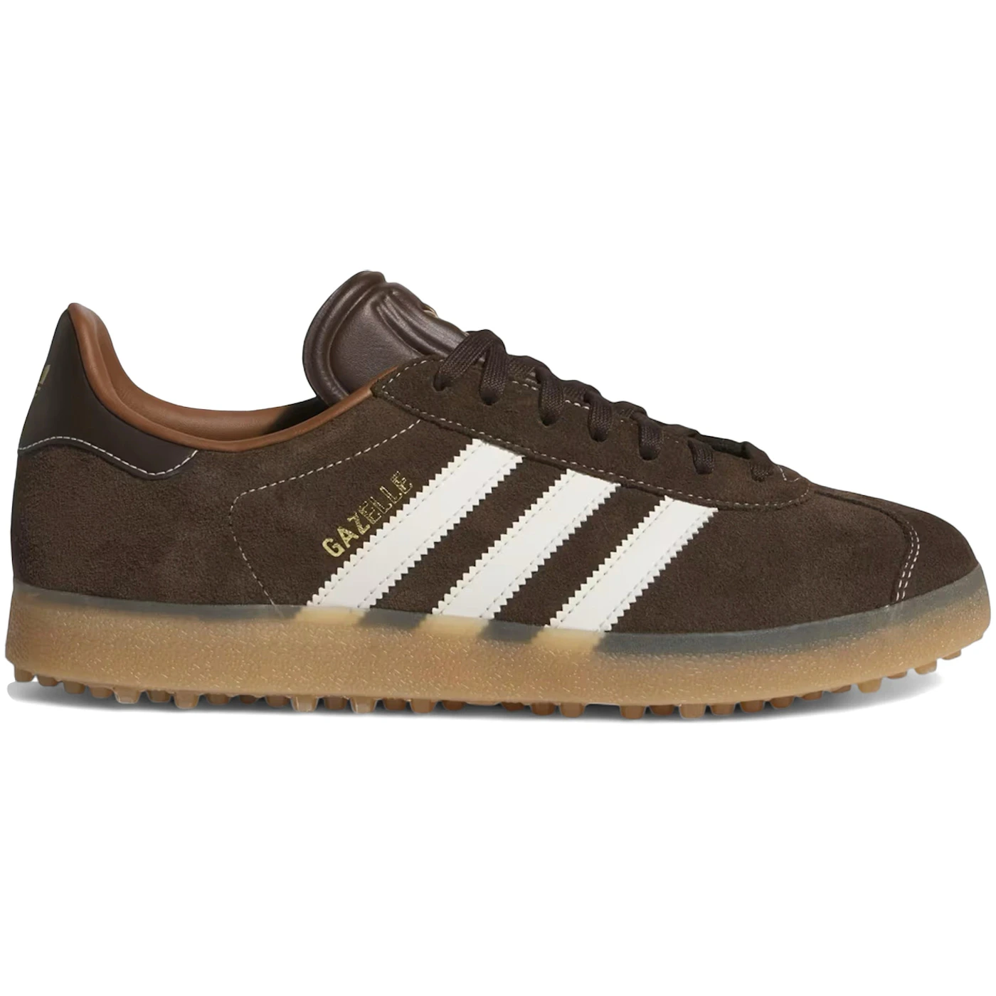 adidas Gazelle Spikeless Golf Dark Brown Chalk White 2 adidas Gazelle Spikeless Golf Dark Brown Chalk White