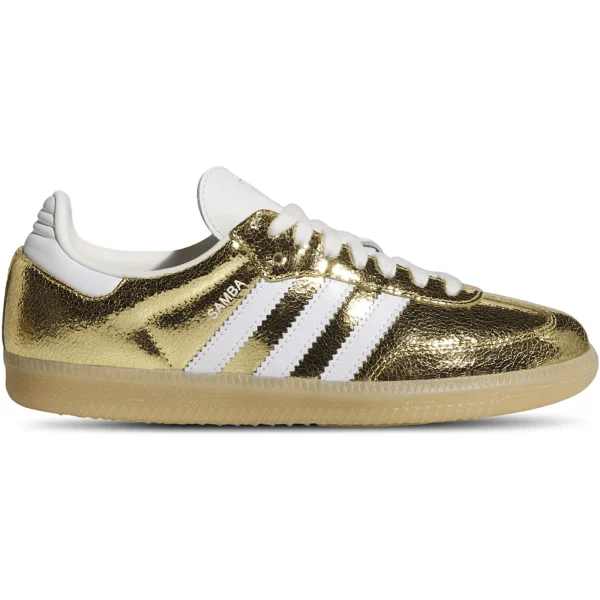 adidas Samba OG Gold Metallic Cracked Leather (Women&rsquo;s)
