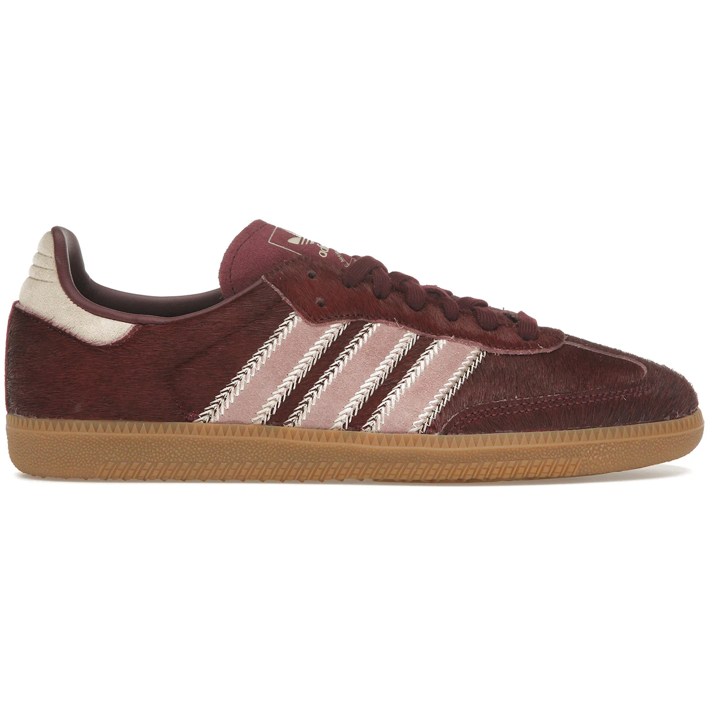 adidas Samba OG Maroon Sand Strata Pony Womens 1 4