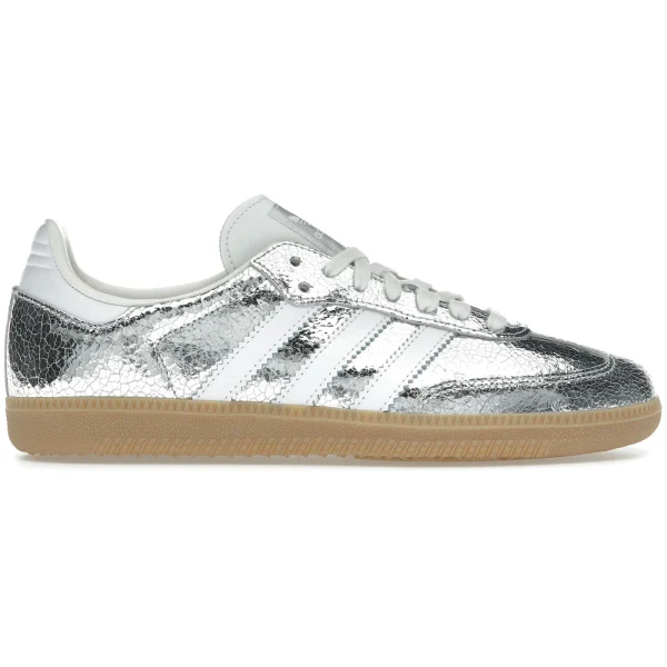 adidas Samba OG Silver Metallic Cracked Leather (Women&rsquo;s)