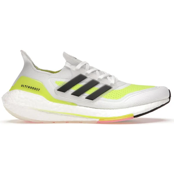 adidas Ultra Boost 21 White Solar Yellow