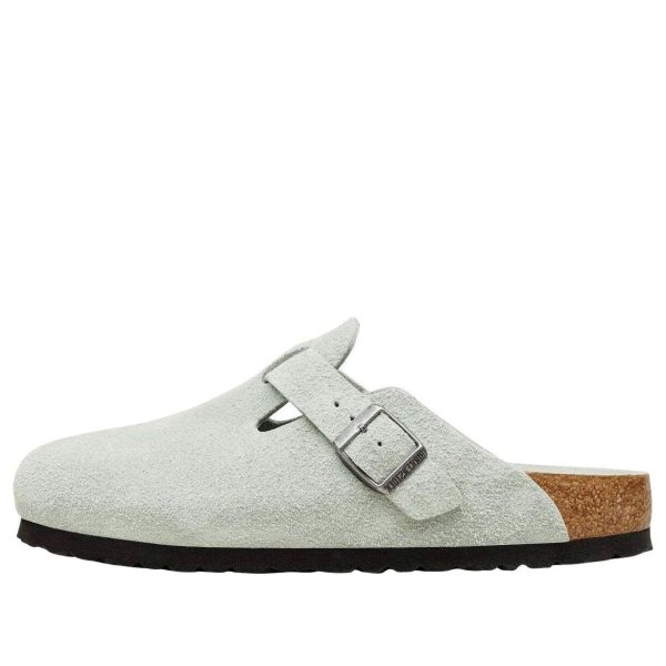 Birkenstock Boston Soft Footbed Suede Leather Pure Sage
