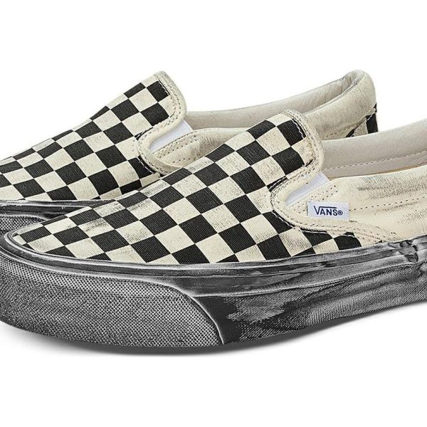 Vans Vault UA OG Classic Slip-On LX Stressed Black Checkerboard