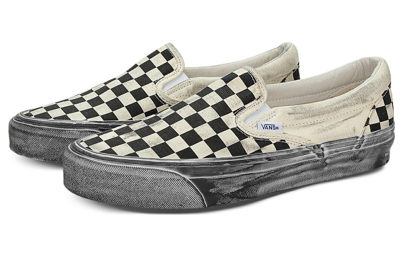 Vans Vault UA OG Classic Slip-On LX Stressed Black Checkerboard 4 Vans Vault UA OG Classic Slip-On LX Stressed Black Checkerboard