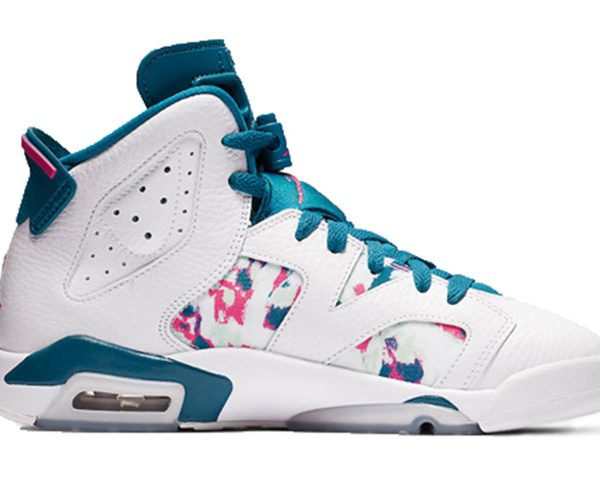 Jordan 6 Retro White Laser Fuchsia Green Abyss (GS)