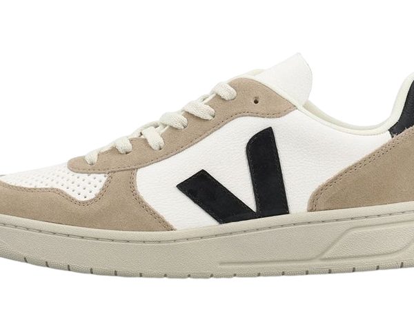 Veja V-10 Chromefree Leather White Black Sahara