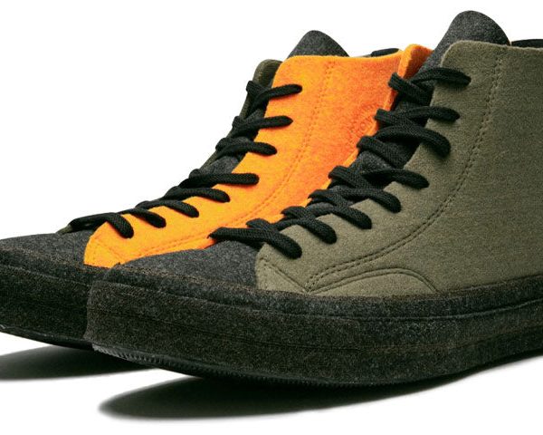Converse Chuck Taylor All Star 70 Hi JW Anderson Felt Stone Grey Flame Orange