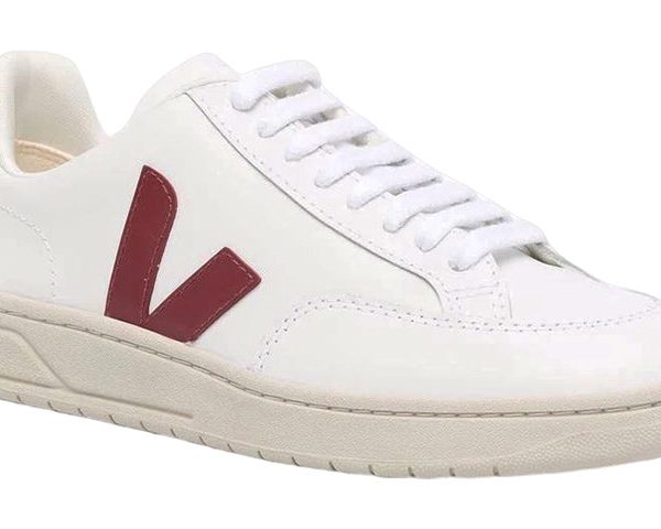 Veja V-12 Leather White Marsala Nautica